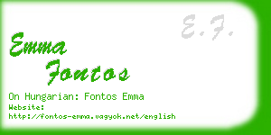 emma fontos business card